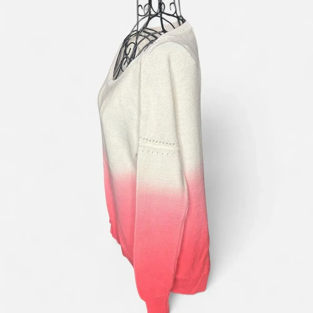 Victoria's Secret Ombre Knit Sweater White Pink Gradient Size Small S